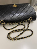 Chanel Vintage Classic Quilted Medium Double Flap Black Lambskin