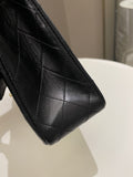 Chanel Vintage Classic Quilted Medium Double Flap Black Lambskin