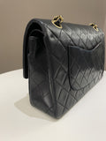 Chanel Vintage Classic Quilted Medium Double Flap Black Lambskin