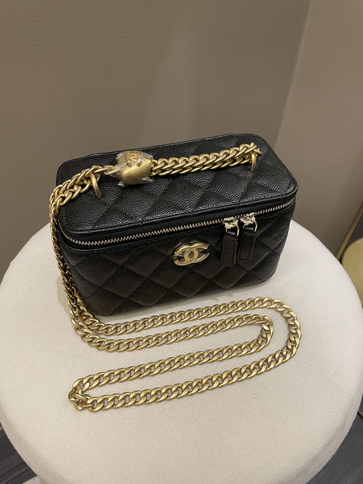 Chanel 23P Sweet Heart Vanity Rectangular Black Caviar