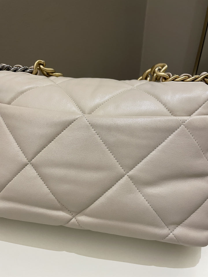 Chanel 19 Flap Bag Beige Lambskin