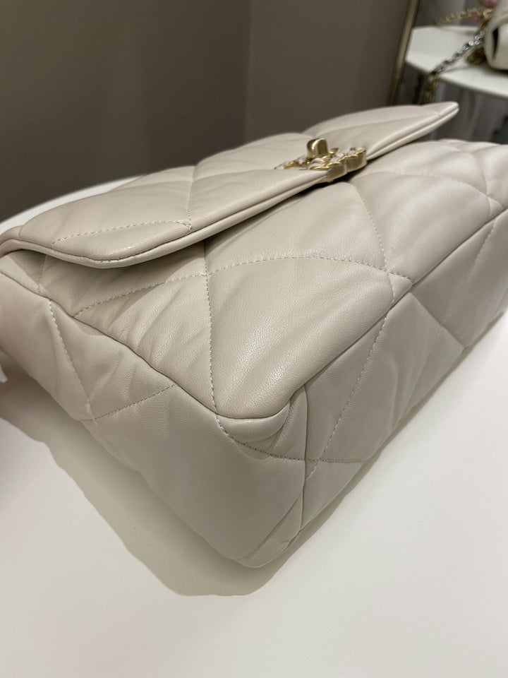 Chanel 19 Flap Bag Beige Lambskin