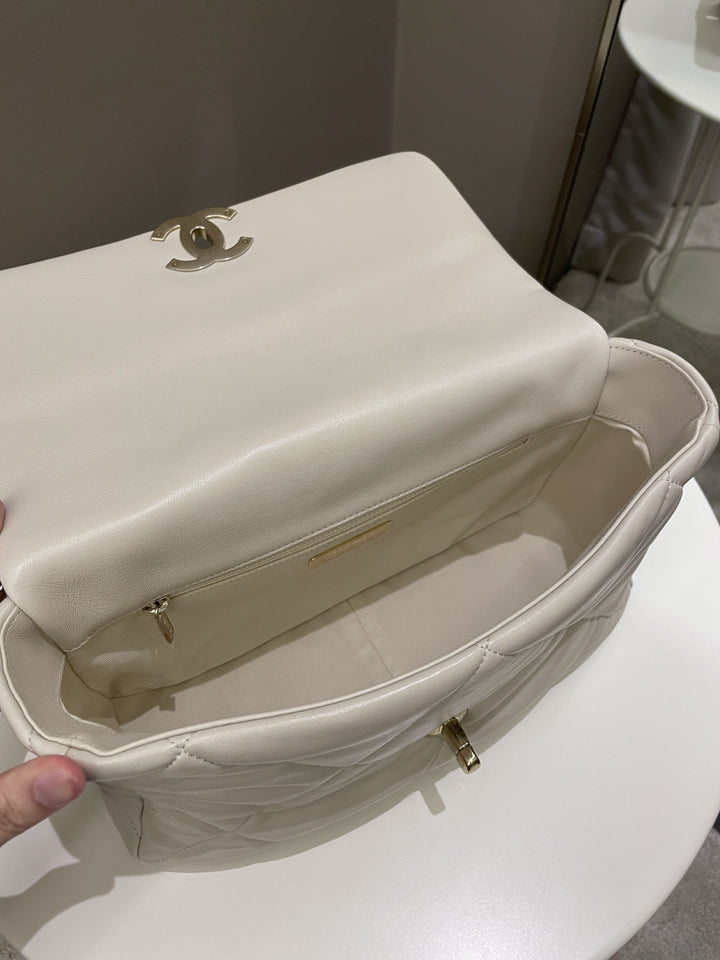 Chanel 19 Flap Bag Beige Lambskin