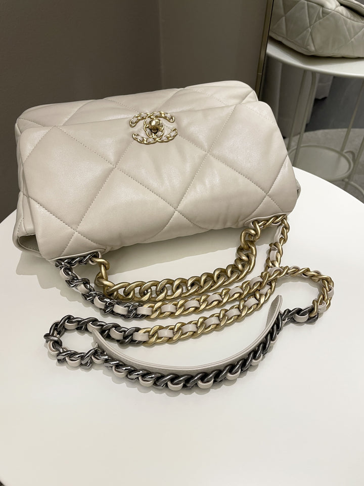 Chanel 19 Flap Bag Beige Lambskin