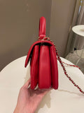 Chanel Trendy Cc Flap Bag Red Stiff Lambskin
