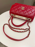Chanel Trendy Cc Flap Bag Red Stiff Lambskin