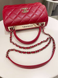 Chanel Trendy Cc Flap Bag Red Stiff Lambskin