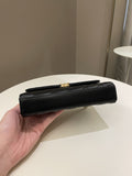 Chanel 22B Quilted Top Handle Flap Bag Black Lambskin