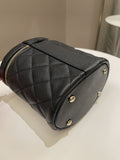Chanel CC Quilted Vanity Top Handle Bag Black Caviar