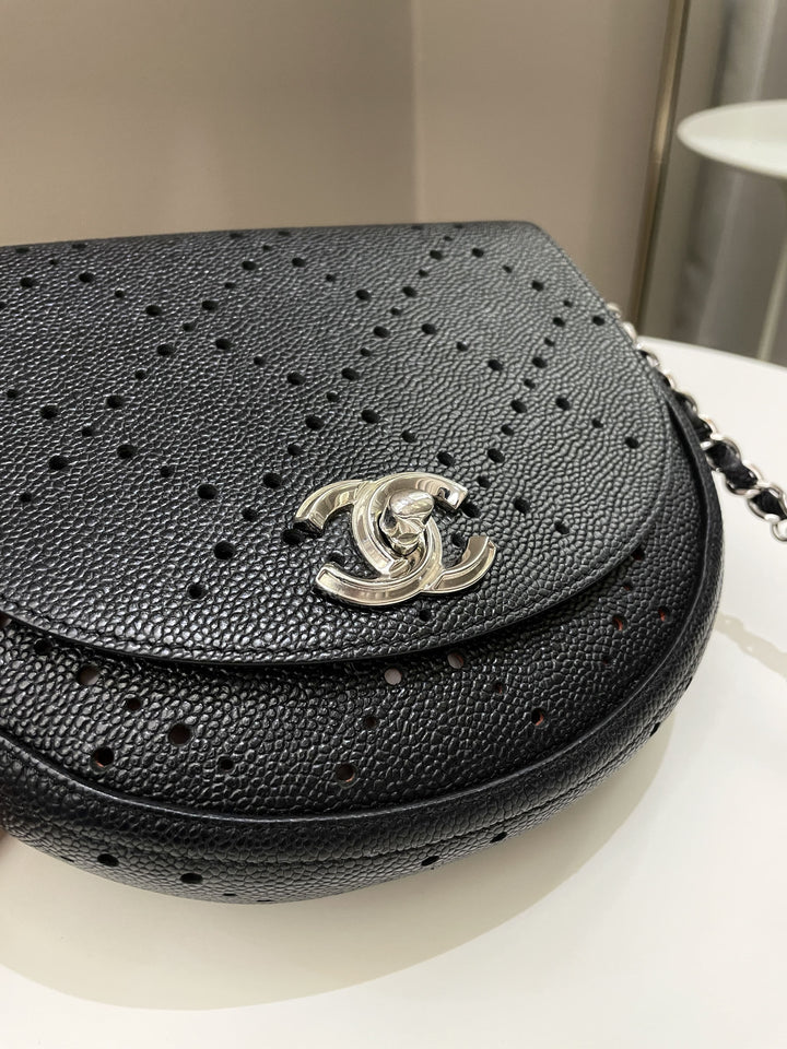 Chanel Perforated Curve Bag Black Caviar