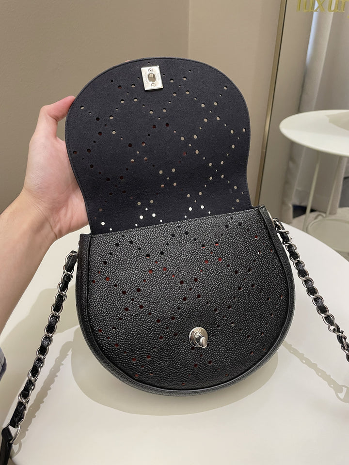 Chanel Perforated Curve Bag Black Caviar