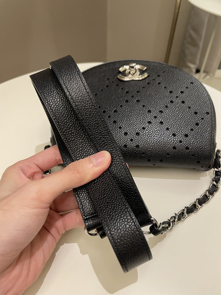 Chanel Perforated Curve Bag Black Caviar
