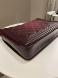 Chanel Quilted Boy Large Burgundy Ombré Calfskin