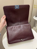 Chanel Quilted Boy Large Burgundy Ombré Calfskin