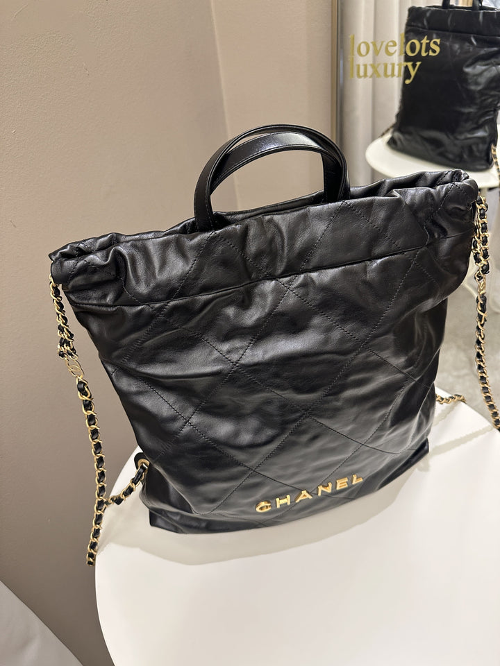 Chanel 22 Backpack Black Calfskin