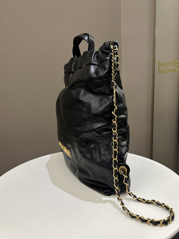 Chanel 22 Backpack Black Calfskin