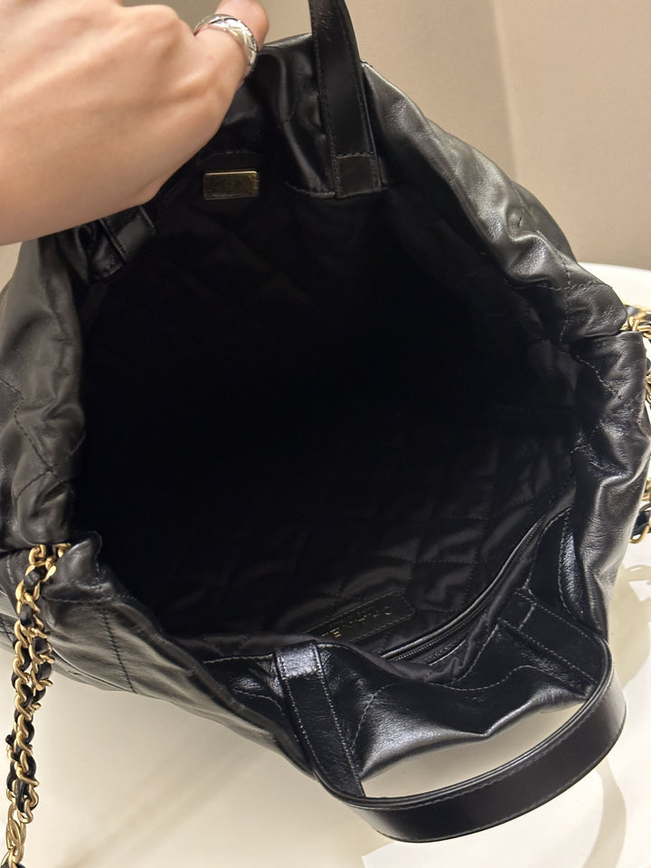 Chanel 22 Backpack Black Calfskin
