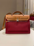 Hermes Herbag Zip 31 Rouge Grenat/ Nature