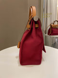 Hermes Herbag Zip 31 Rouge Grenat/ Nature