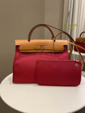 Hermes Herbag Zip 31 Rouge Grenat/ Nature