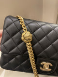 Chanel 23S Camellia Black Stiff Lambskin