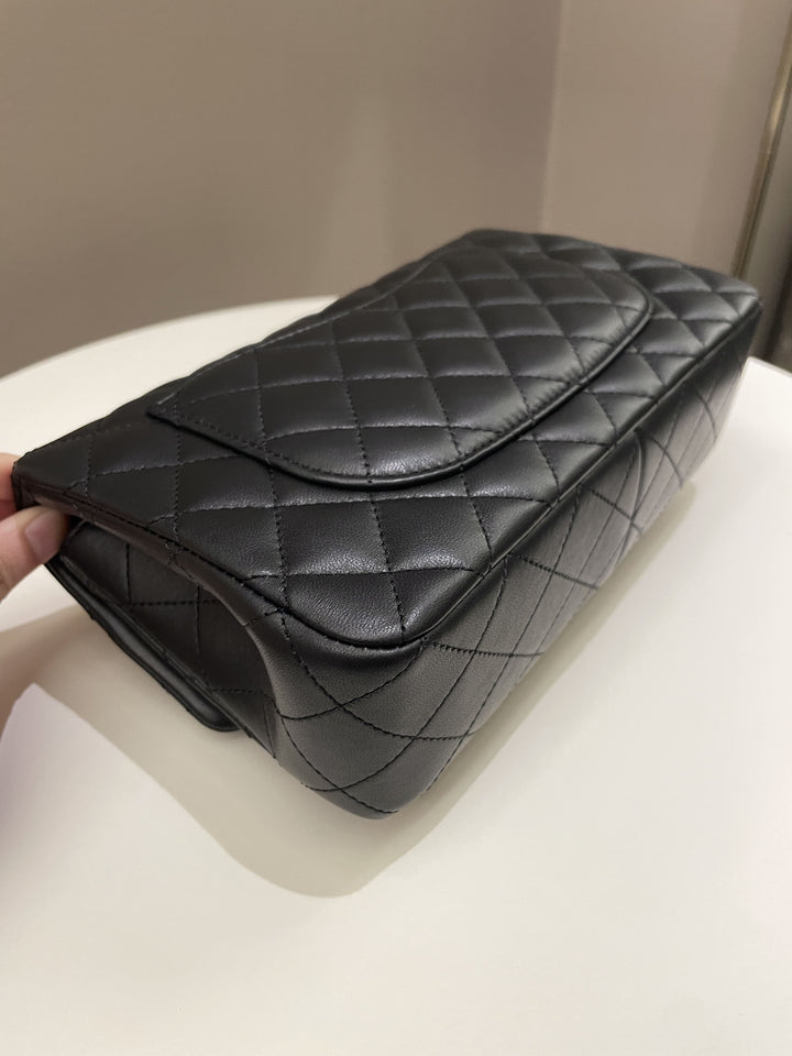 Chanel 23S Camellia Black Stiff Lambskin