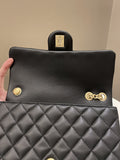 Chanel 23S Camellia Black Stiff Lambskin