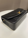Chanel Vintage Quilted Diana Flap Bag Black Lambskin