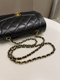 Chanel Vintage Quilted Diana Flap Bag Black Lambskin