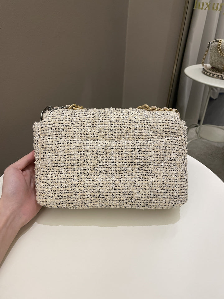 Chanel 19 Flap Bag Cream Tweed