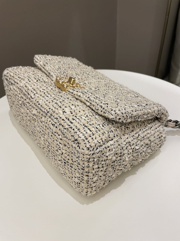 Chanel 19 Flap Bag Cream Tweed