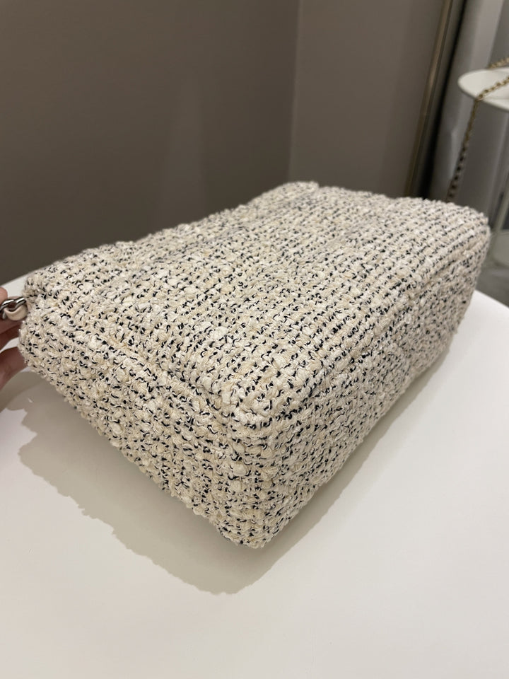 Chanel 19 Flap Bag Cream Tweed