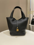 Hermes Picotin Lock 22 Black Clemence