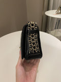 Chanel Chain Around Shoulder Flap Black Coated Lambskin