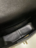 Chanel Chain Around Shoulder Flap Black Coated Lambskin