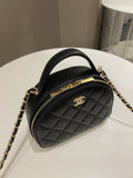 Chanel 23C Quilted Half Moon Vanity Black Lambskin