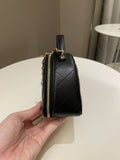 Chanel 23C Quilted Half Moon Vanity Black Lambskin