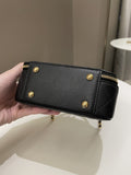 Chanel 23C Quilted Half Moon Vanity Black Lambskin