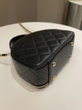 Chanel 23C Quilted Half Moon Vanity Black Lambskin