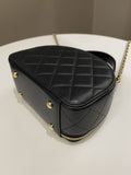 Chanel 23C Quilted Half Moon Vanity Black Lambskin