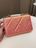 Chanel 19 Wallet On Chain Coral Iridescent
