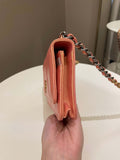 Chanel 19 Wallet On Chain Coral Iridescent