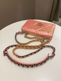 Chanel 19 Wallet On Chain Coral Iridescent