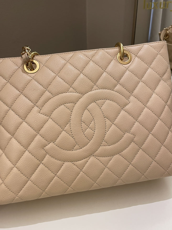 Chanel Classic Quilted GST Beige Caviar