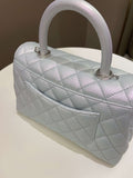Chanel 21K Quilted Coco Handle Blue Iridescent Caviar