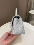 Chanel 21K Quilted Coco Handle Blue Iridescent Caviar