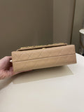 Chanel C H A N E L Lettering Flap Dark Beige Calfskin