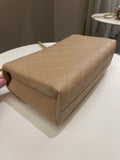 Chanel C H A N E L Lettering Flap Dark Beige Calfskin