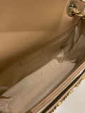 Chanel C H A N E L Lettering Flap Dark Beige Calfskin
