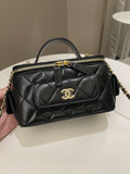 Chanel Polly Pocket Multi Pocket Vanity Case Bag Black Lambskin
